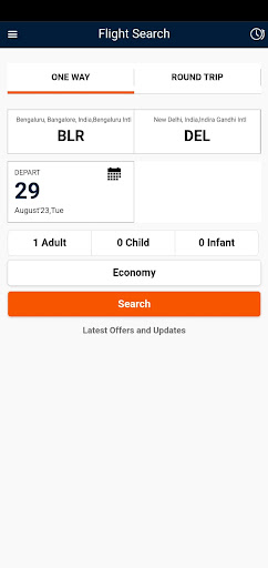 FlytoFly App Screen 2