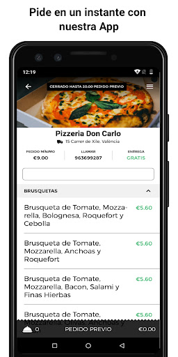 Android application Pizzeria Don Carlo screenshort
