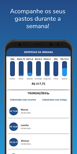 Android application Despesas - Gráfico semanal screenshort