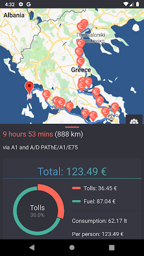 Travel Cost (Greece) Screen 3