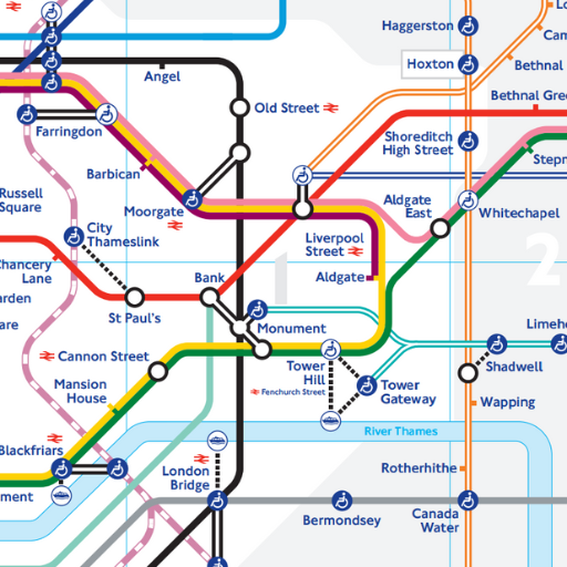 ロンドン アンダーグラウンド（地下鉄）アンティークマップ 地図