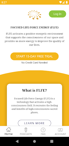 Android application FLFE FOCUSED LIFE-FORCE ENERGY screenshort