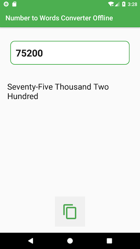 Android application Number to Words screenshort