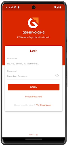 Android application GDI Invoicing screenshort