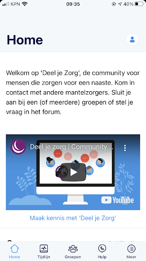 Android application Deel je zorg | community voor screenshort