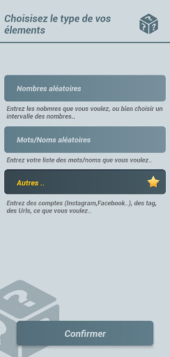 Android application Choix Aléatoire screenshort