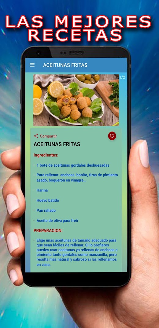 Android application home cooking recipes screenshot