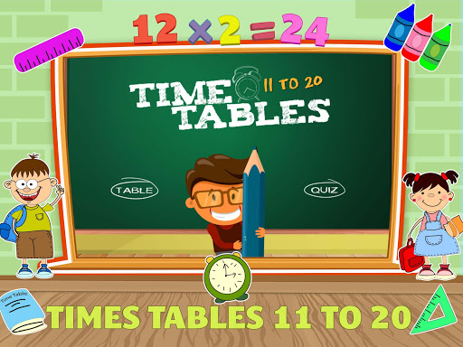 Android application Times Table 11 to 20 Game Kids screenshort