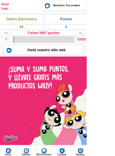 Android application Helados Willy screenshort