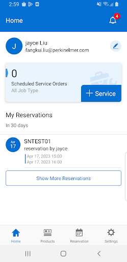 Android application PerkinElmer Service App screenshort