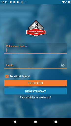 Android application Sportovní centrum Třebíč screenshort