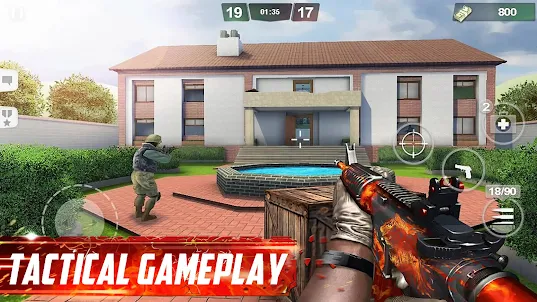 Faça download do jogo de tiro offline em equipe MOD APK v7.3 (Inimigo  Fraco) para Android