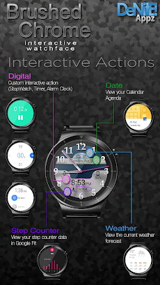 Brushed Chrome HD Watch Face & Clock Widgetのおすすめ画像2