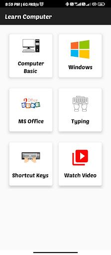 Android application Learn MS Office screenshort