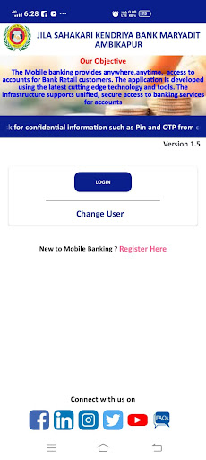 Android application JSKB Ambikapur MOBILE BANKING screenshort