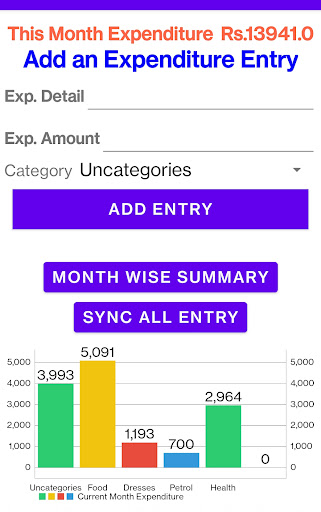 Android application Hisab App screenshort