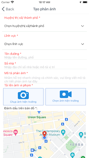 Phản ánh kiến nghị Screen 2