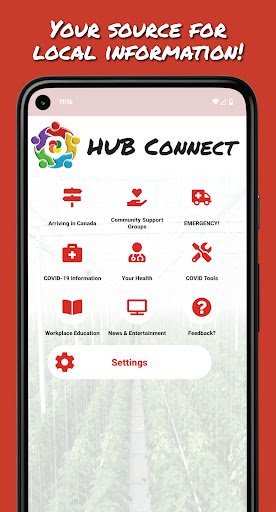 Android application HUB Connect screenshort