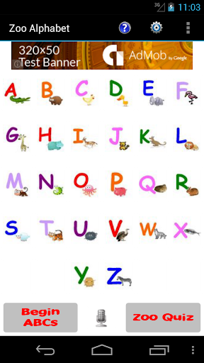 Android application Zoo Alphabet screenshort