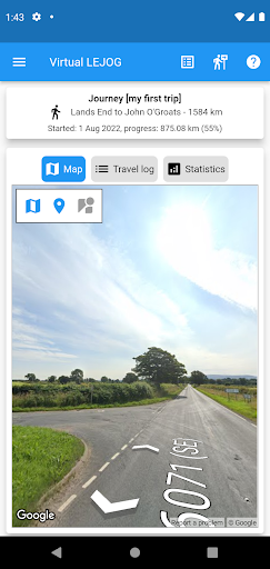 Virtual LEJOG Screen 3