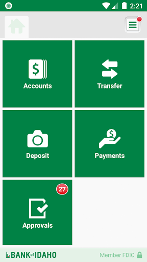 Bank of Idaho Biz Mobile Screen 3