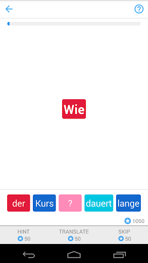 Learn German - Sentence Master Screen 2