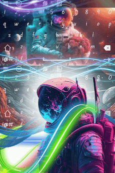 Neon Astronaut Galaxy Keyboardのおすすめ画像5