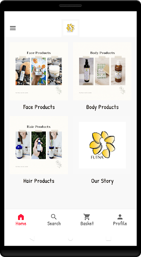 Android application Futna SkinCare screenshort