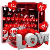 Red Glitter Love Keyboard icon