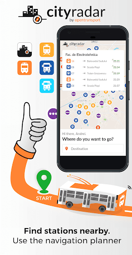 Android application cityradar - public transport screenshort