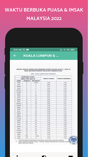 WAKTU BERBUKA PUASA IMSAK 2022