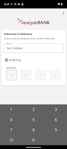 Android application Vestjysk Bank Erhverv screenshort
