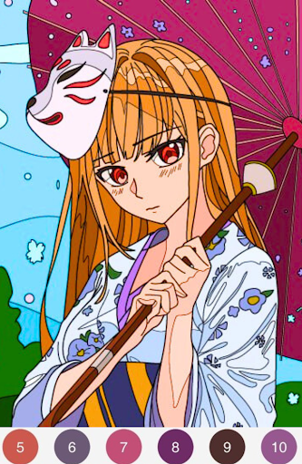 Android application Cute Anime Game Coloring screenshort