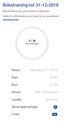 Android application WBC Boks Academie Amersfoort screenshort