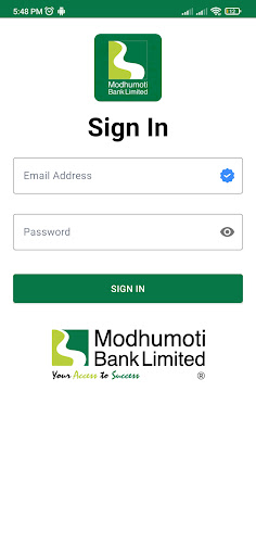 Android application Modhumoti Corporate Banking screenshort