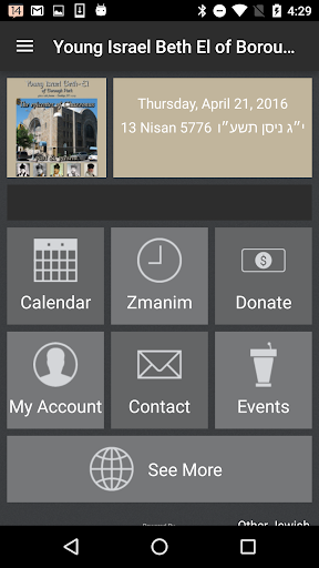Android application YI Beth El of Borough Park screenshort