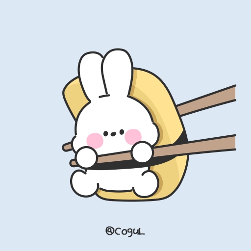 카카오톡 테마 - 계란초밥 바니_블루_라인 logo