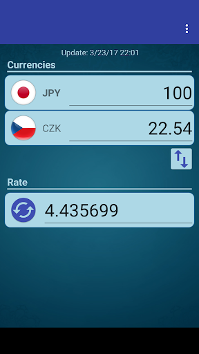Android application Japan Yen x Czech Koruna screenshort