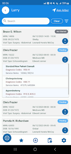 Android application Medmio Charge Capture screenshort