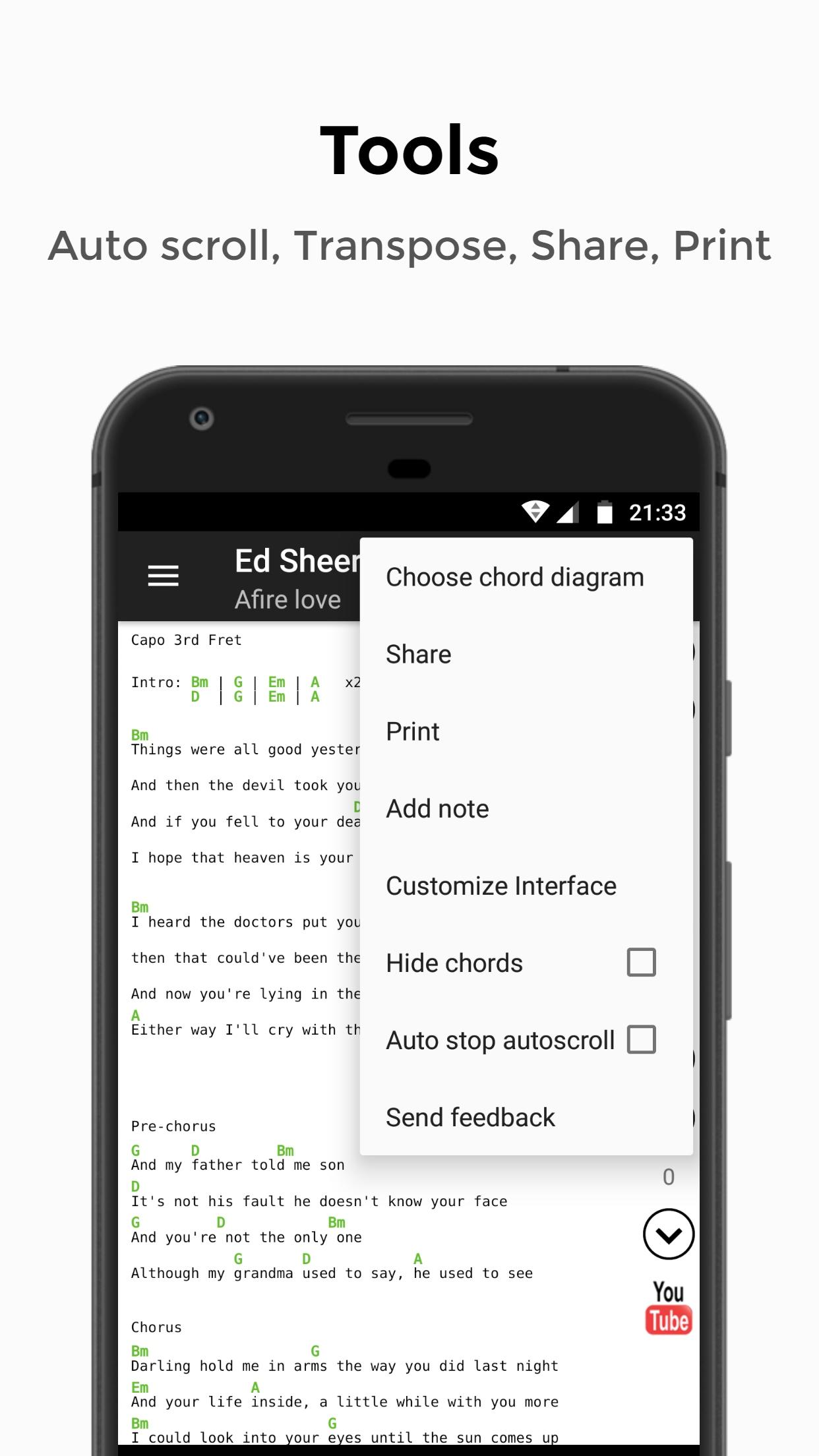 Android application Guitar chords and tabs PRO screenshort