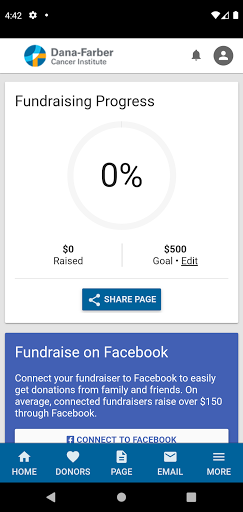 Android application Dana-Farber Fundraising screenshort