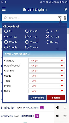 Android application English Vocabulary British screenshort