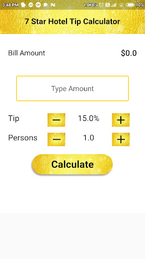 7 Star Hotel Tip Calculator Screen 2