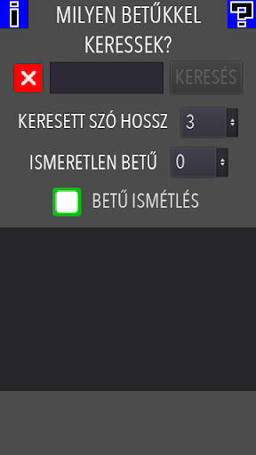 Android application Szó kereső - Anagram screenshort