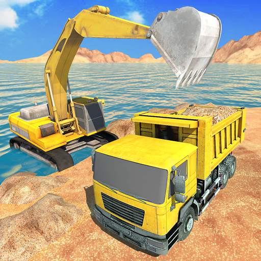 Sand Digger River Excavator Logo