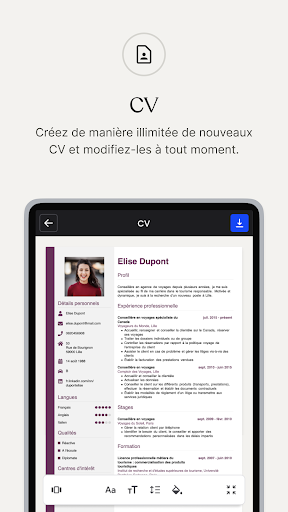 CV.fr : CV designer en ligne Screenshot 2 - AppWisp.com
