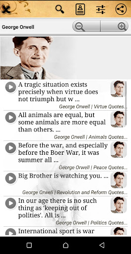 Android application George Orwell : Quotes screenshort