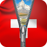 Switzerland flag zipper lock icon