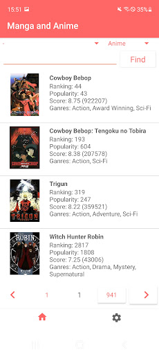 Anime & Manga Finder Screen 3