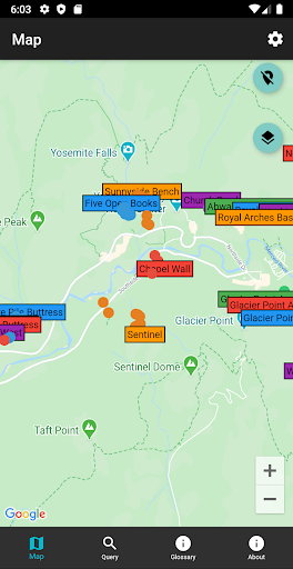 Android application Yosemite Climbing Guide screenshort